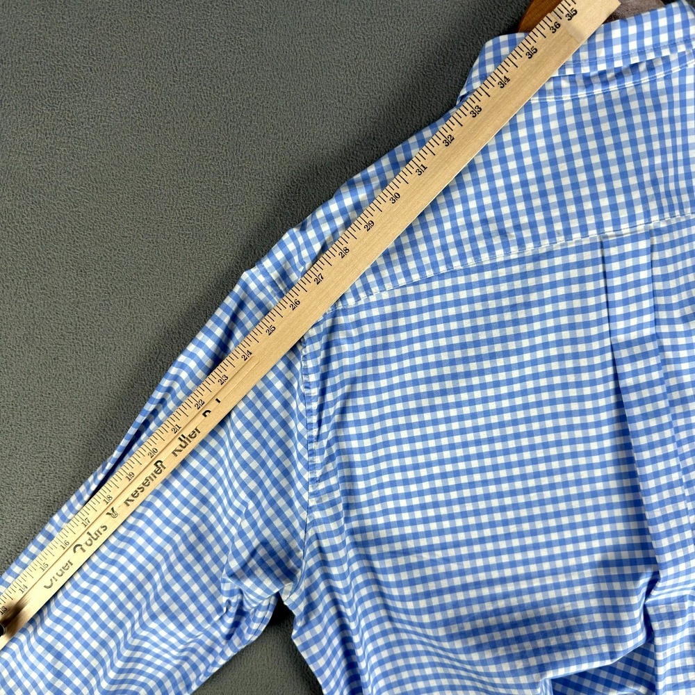 Vineyard Vines Shirt Mens XL Blue Gingham Skysail On the Go Performance Brrr - Picture 6 of 10